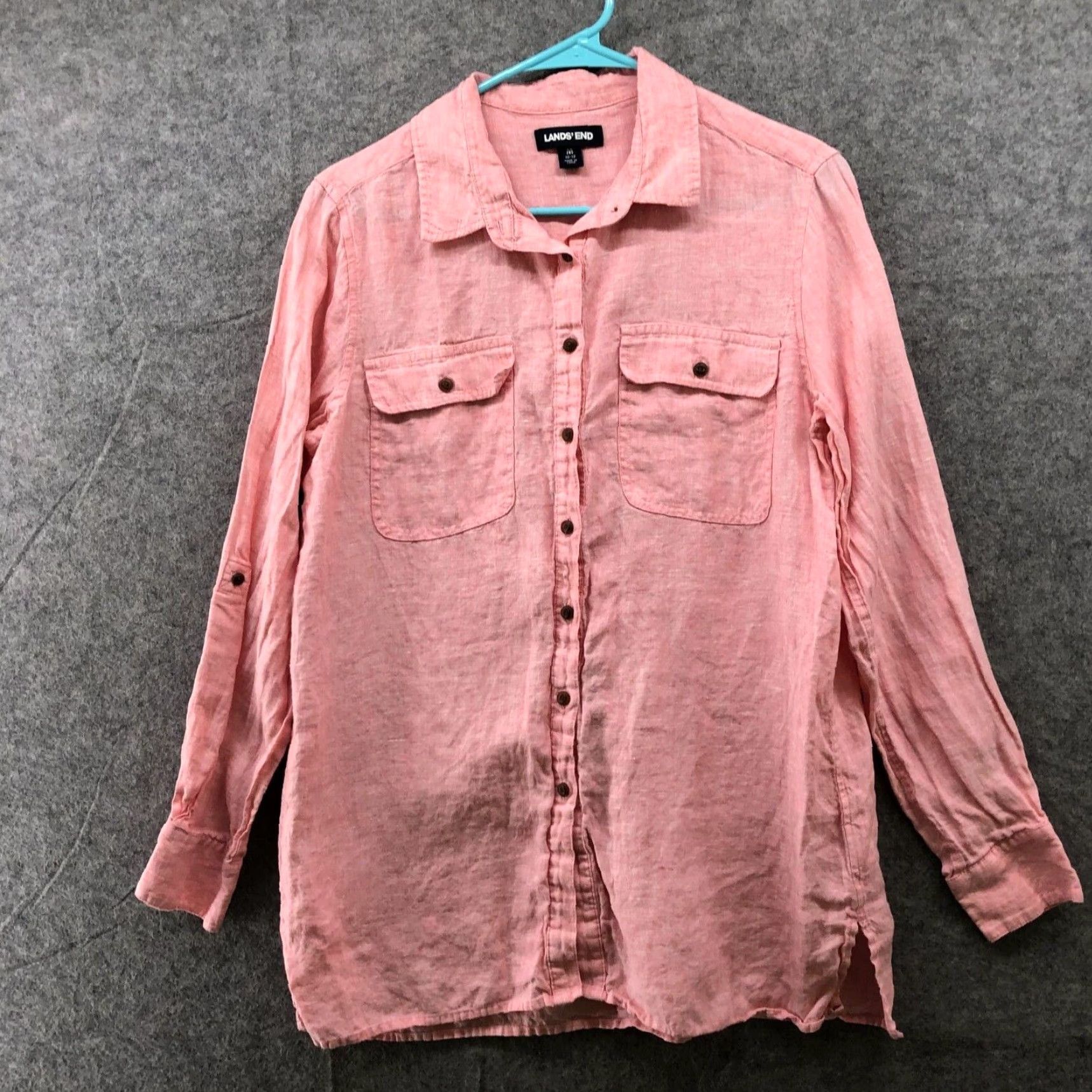 Vintage Lands' End Linen Button Up Shirt Size M / US 6-8 / IT 42-44 - 3 Thumbnail