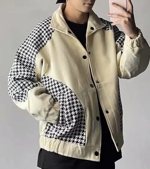 Japanese Brand Ruumika x Itou Retro houndstooth patchwork jacket coat Size US L / EU 52-54 / 3 - 2 Thumbnail