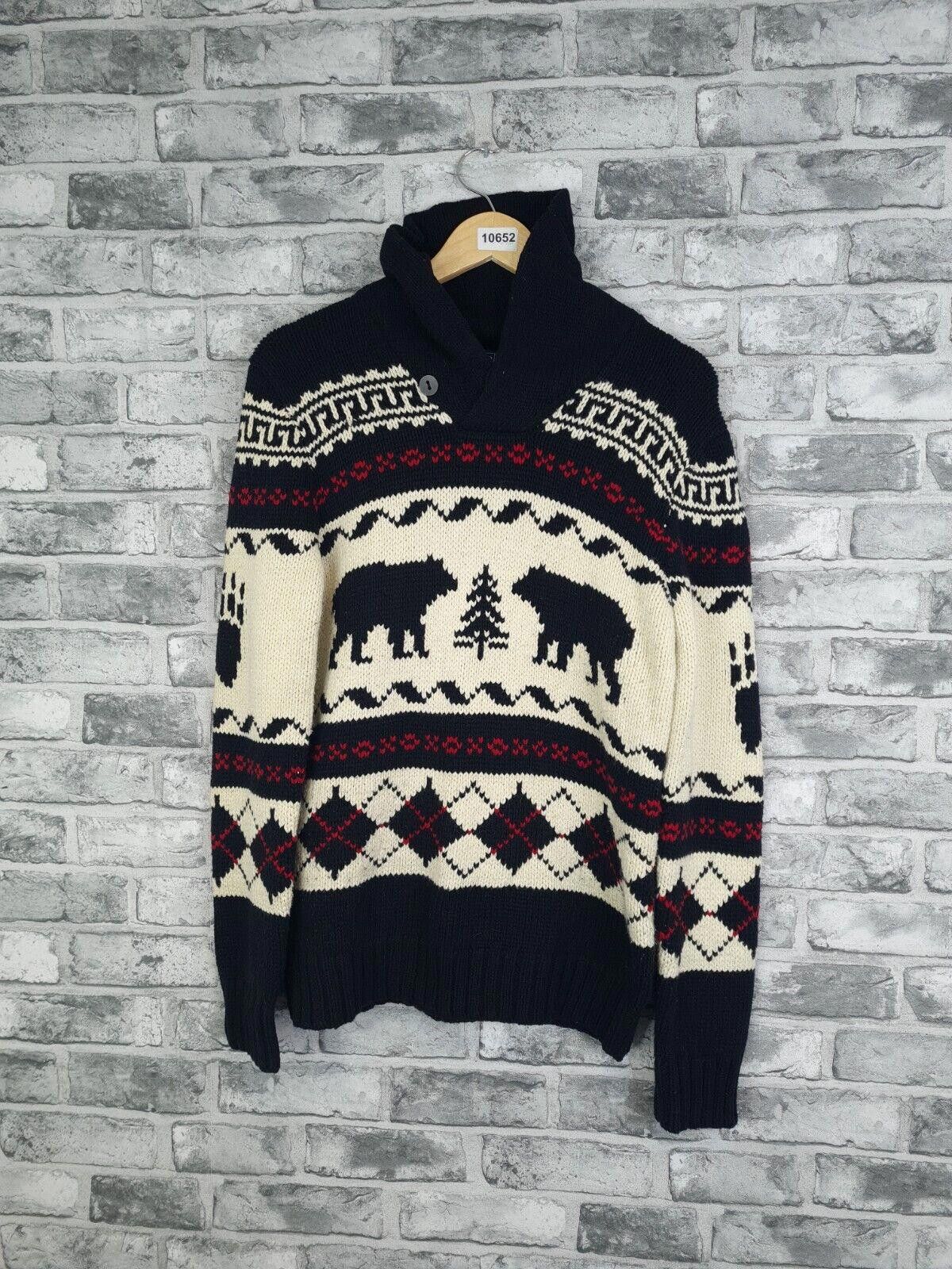 Image of Lauren Ralph Lauren Ralph Laurent Jumper Size Small Aztec Bear VTG Pullover in Brown, Men's