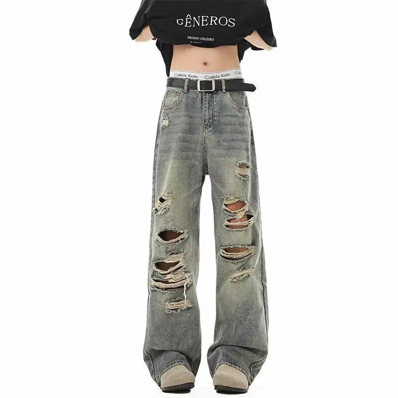 Japanese Brand Retro micro flared loose ripped jeans Size US 32 / EU 48 - 5 Thumbnail