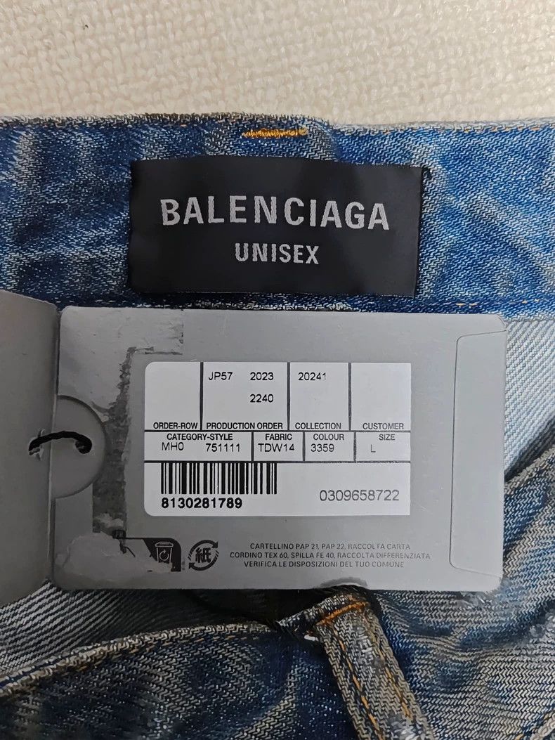 Balenciaga Balenciaga size l 23ss Mud Dye Reverse Pocket Erosion Baggy Size US 30 / EU 46 - 4 Thumbnail