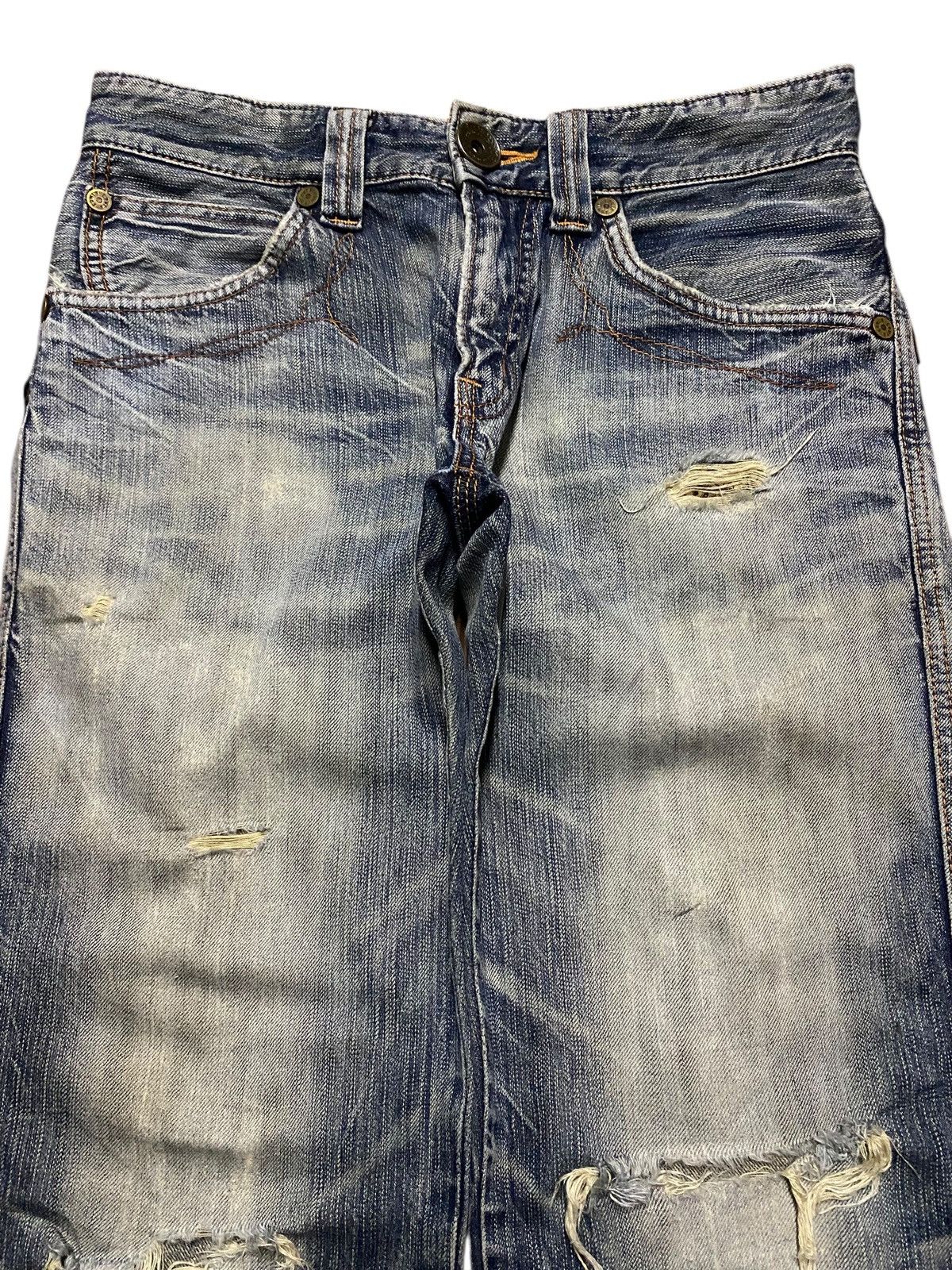 Edwin Vintage Japanese Brand Edwin Bluetrip Distressed Loose Jeans Size US 29 - 3 Thumbnail