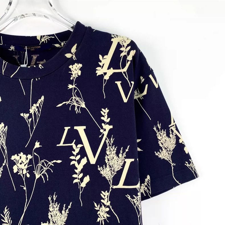 Louis Vuitton Louis Vuitton Blue Logo Print Cotton Tshirt-2506 Size M / US 6-8 / IT 42-44 - 3 Thumbnail