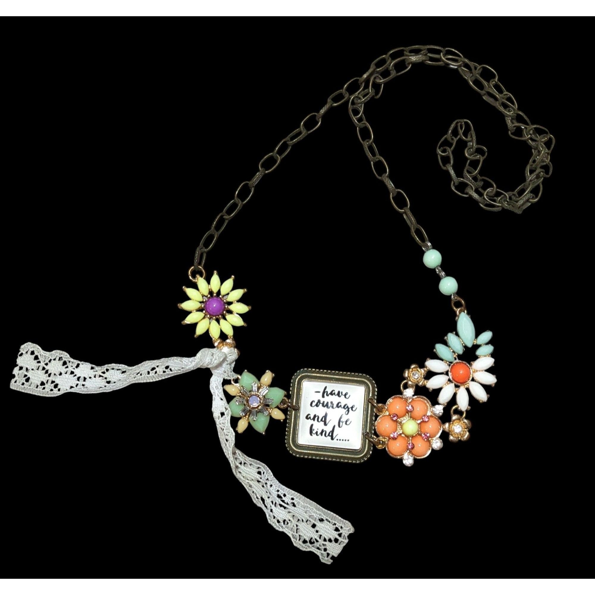 Other Cottagecore Floral Bow Affirmation Necklace Size ONE SIZE - 1 Thumbnail