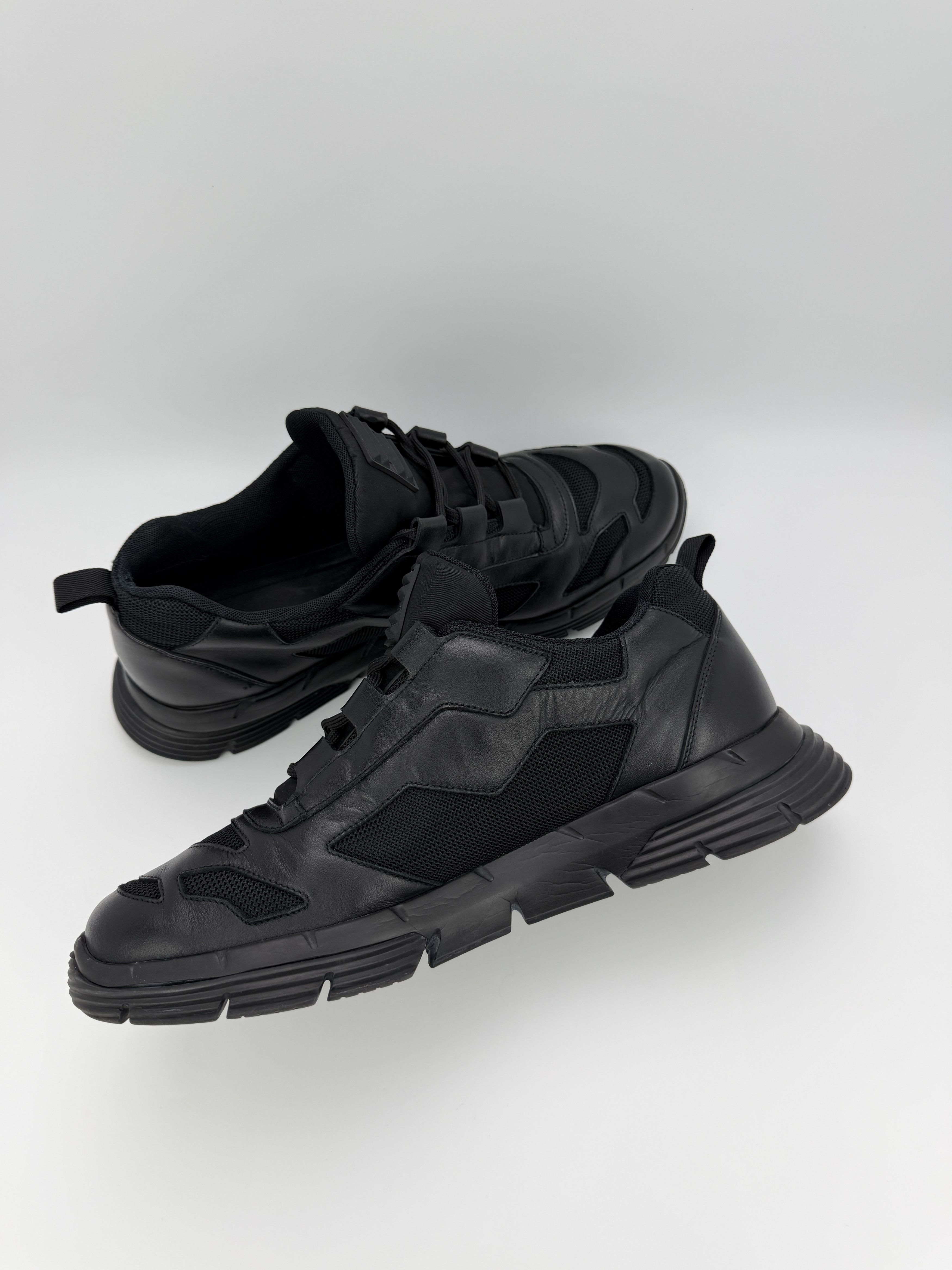Prada Prada Geometric Pattern Chunky Leather Sneakers Size US 12 / EU 45 - 4 Thumbnail