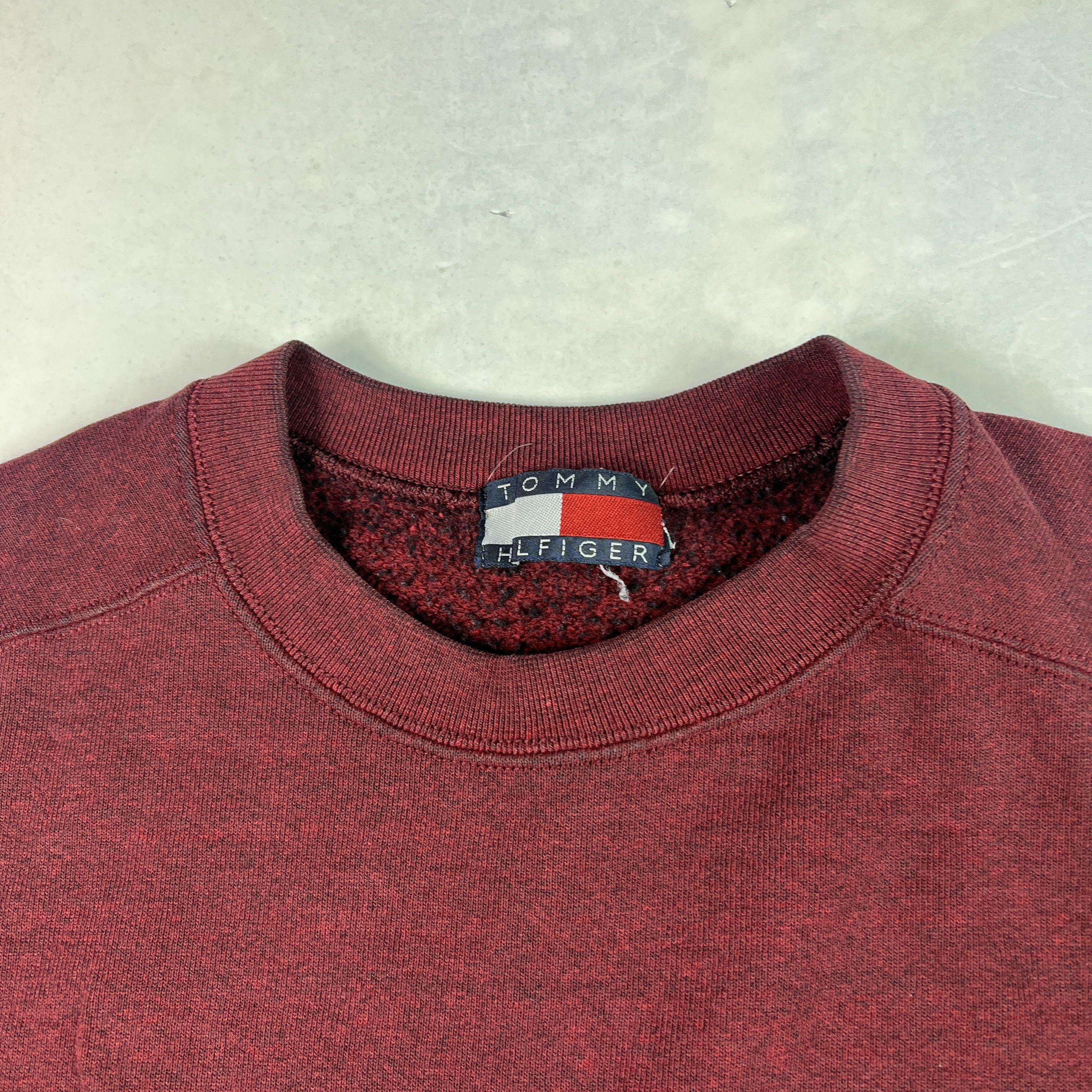 Tommy Hilfiger VTG 90s Tommy Hilfiger Sweatshirt Adult Red Faded Crewneck Size US M / EU 48-50 / 2 - 8 Thumbnail