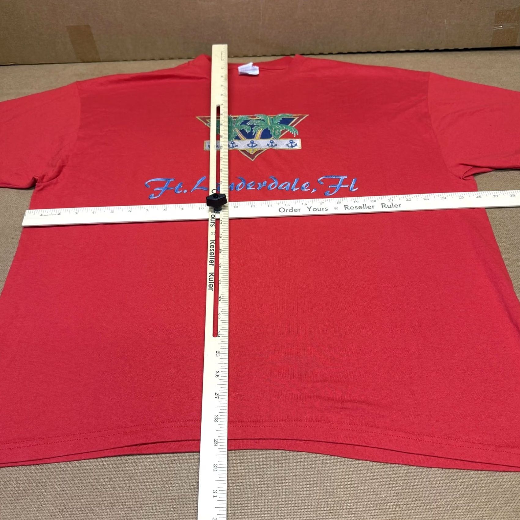 Hanes VINTAGE Hanes Shirt Mens 2XL Red Ft Lauderdale FL Palm Trees Embroidered 90s Size US XXL / EU 58 / 5 - 7 Thumbnail