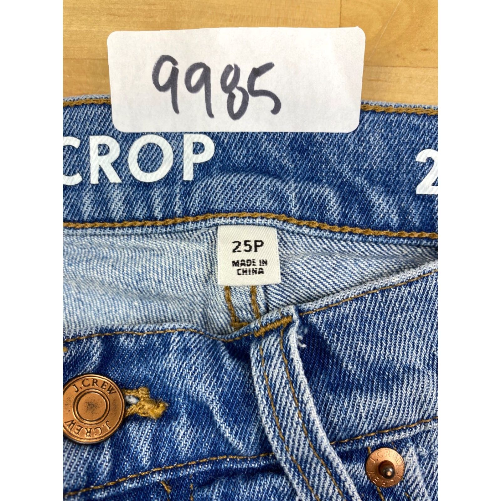 J.Crew J.CREW Jeans Cropped Distressed Stretch Blue 25P Petite Womens Casual Denim Jeans #9985 Size 42" / US 20 - 3 Thumbnail