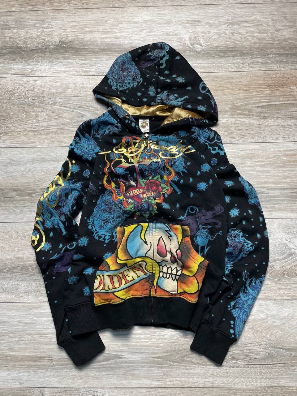 Vintage Zip hoodie Ed hardy Christian Audigier