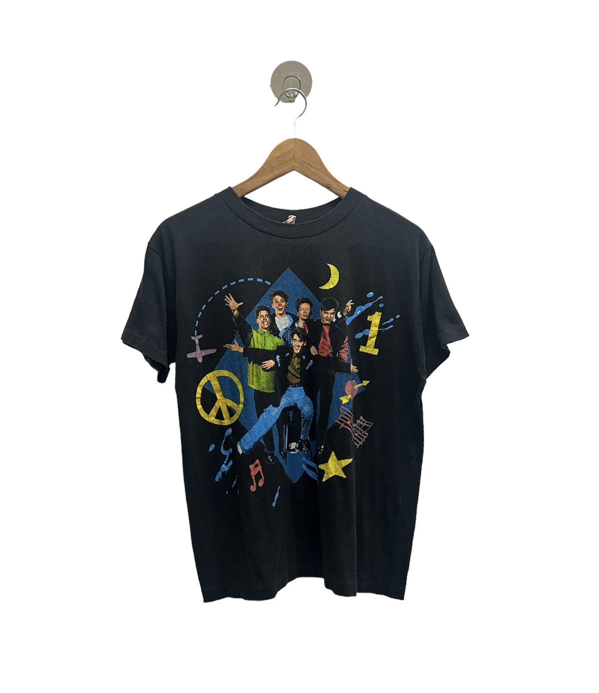 image of Band Tees x Vintage 1990 New Kids On The Block in Black (Size Medium)