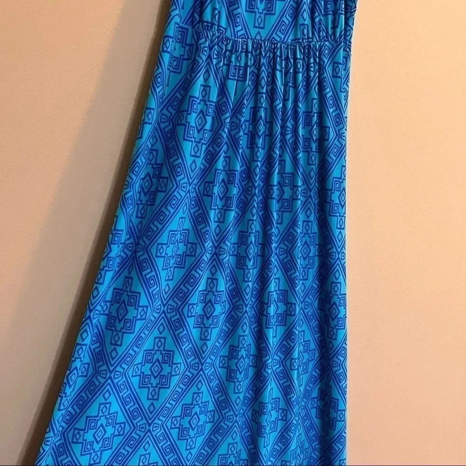Apt. 9 Apt 9 Womens Dress XS Sleeveless Maxi Blue Aztec Print Size XS / US 0-2 / IT 36-38 - 4 Thumbnail