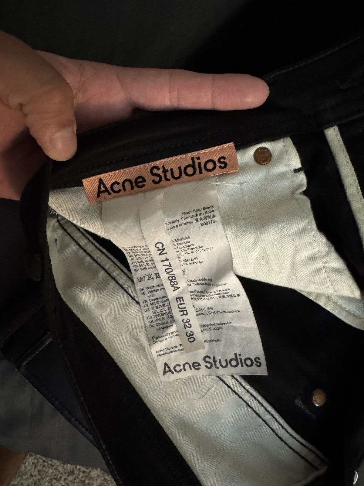 Acne Studios Acne Studios Bla Konst River Stay Black Size US 32 / EU 48 - 6 Thumbnail