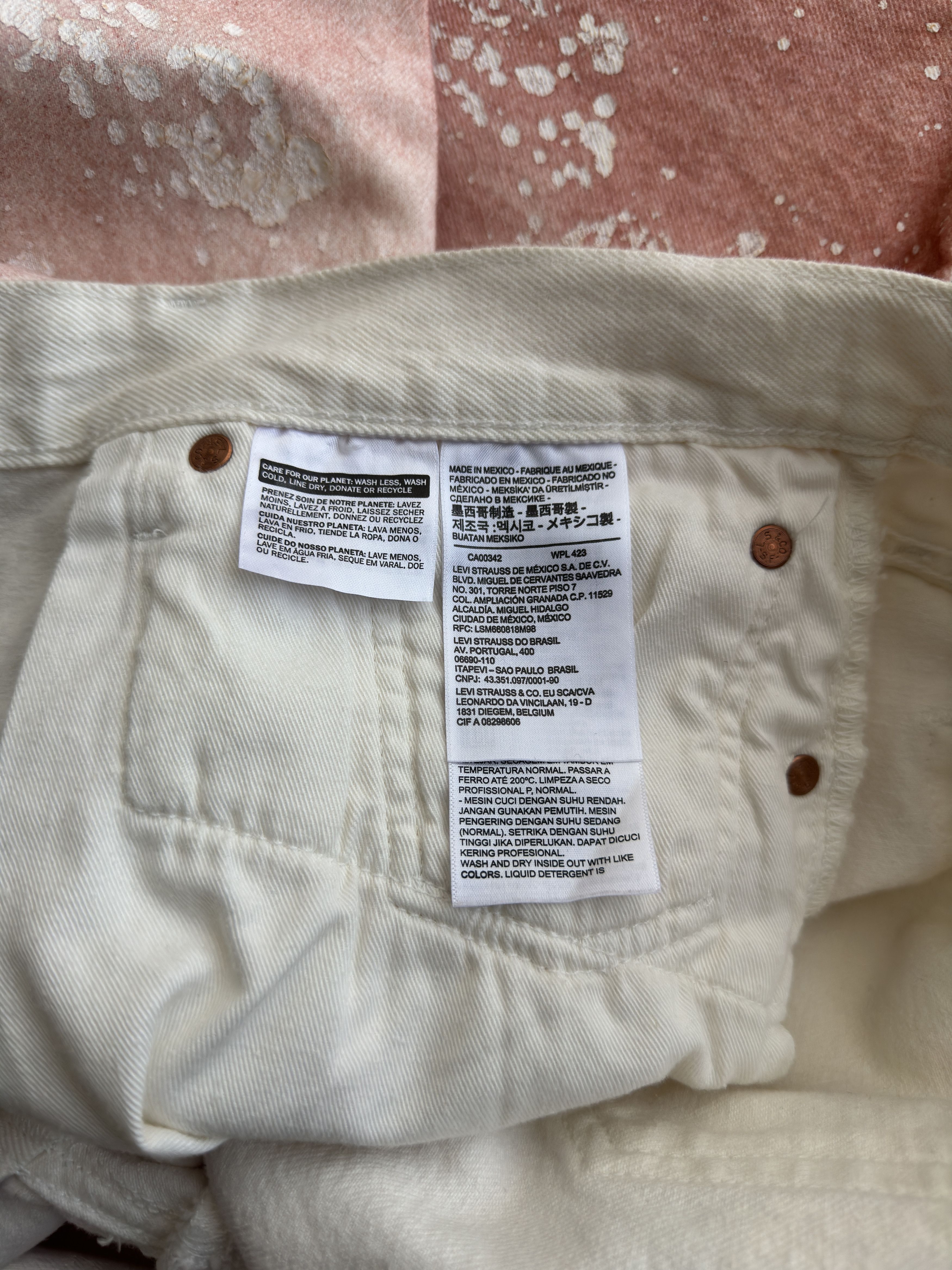 DENIM TEARS × Levi's Denim Tears Levi's 501 Jeans Brick Mason White Red Clay Size US 31 - 12 Thumbnail