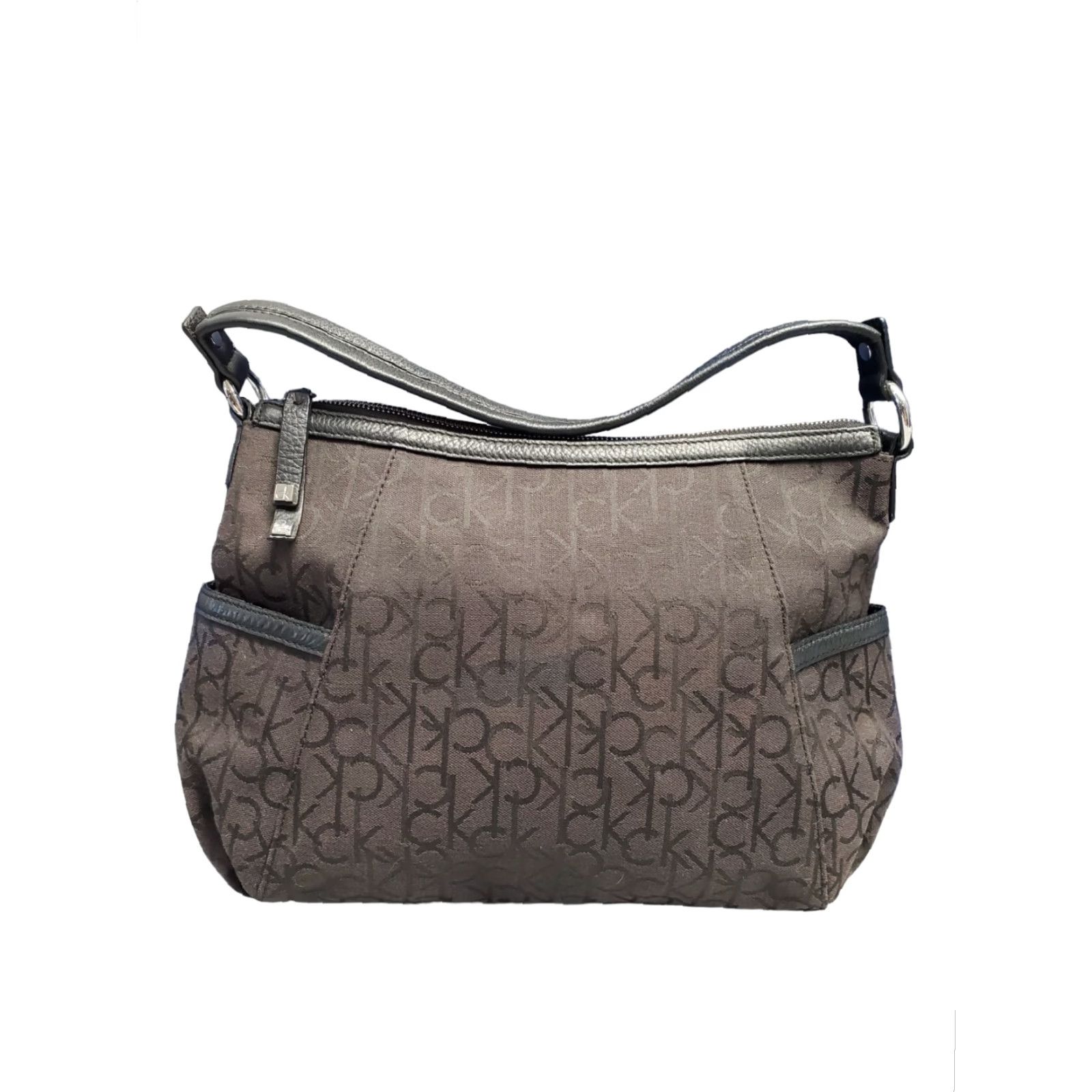 Calvin Klein Calvin Klein Hobo Bag Womens Black Canvas Shoulder Strap Silver Hardware Child? Size ONE SIZE - 2 Thumbnail