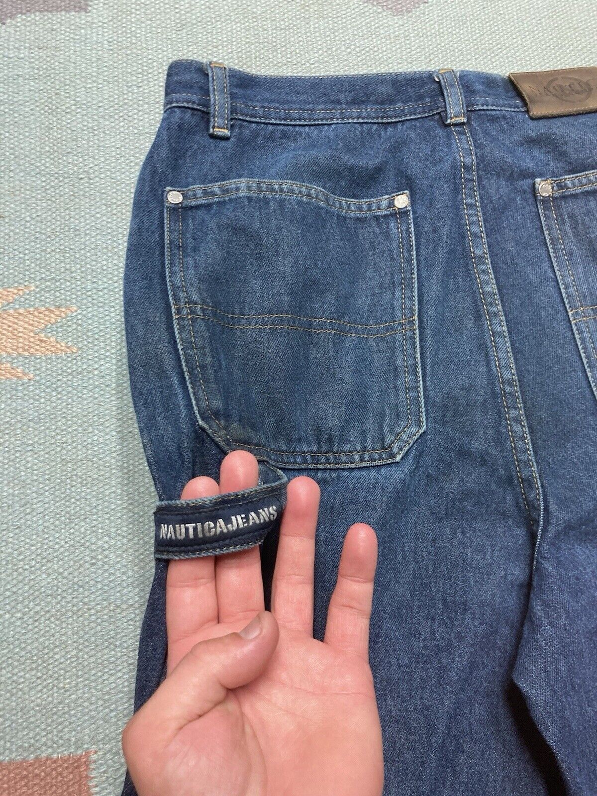 Nautica × Vintage VTG y2k baggy jeans nautica carpenter skater grunge 29x29 Size US 29 - 4 Thumbnail