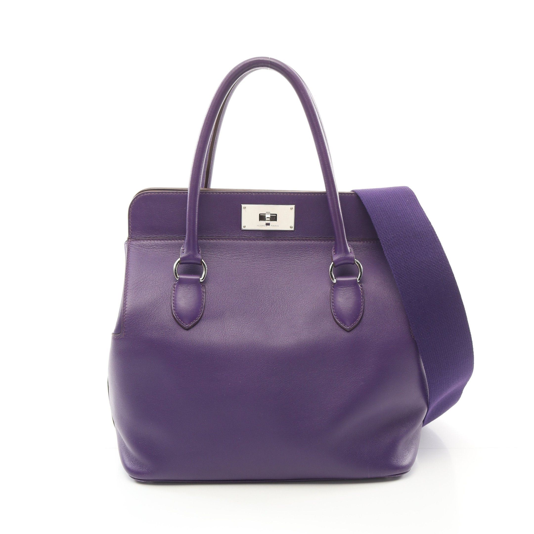 Hermes Hermes Toolbox 26 Anemone Handbag Veau Swift Purple Silver Hardware □ R Stamp Size ONE SIZE - 1 Thumbnail