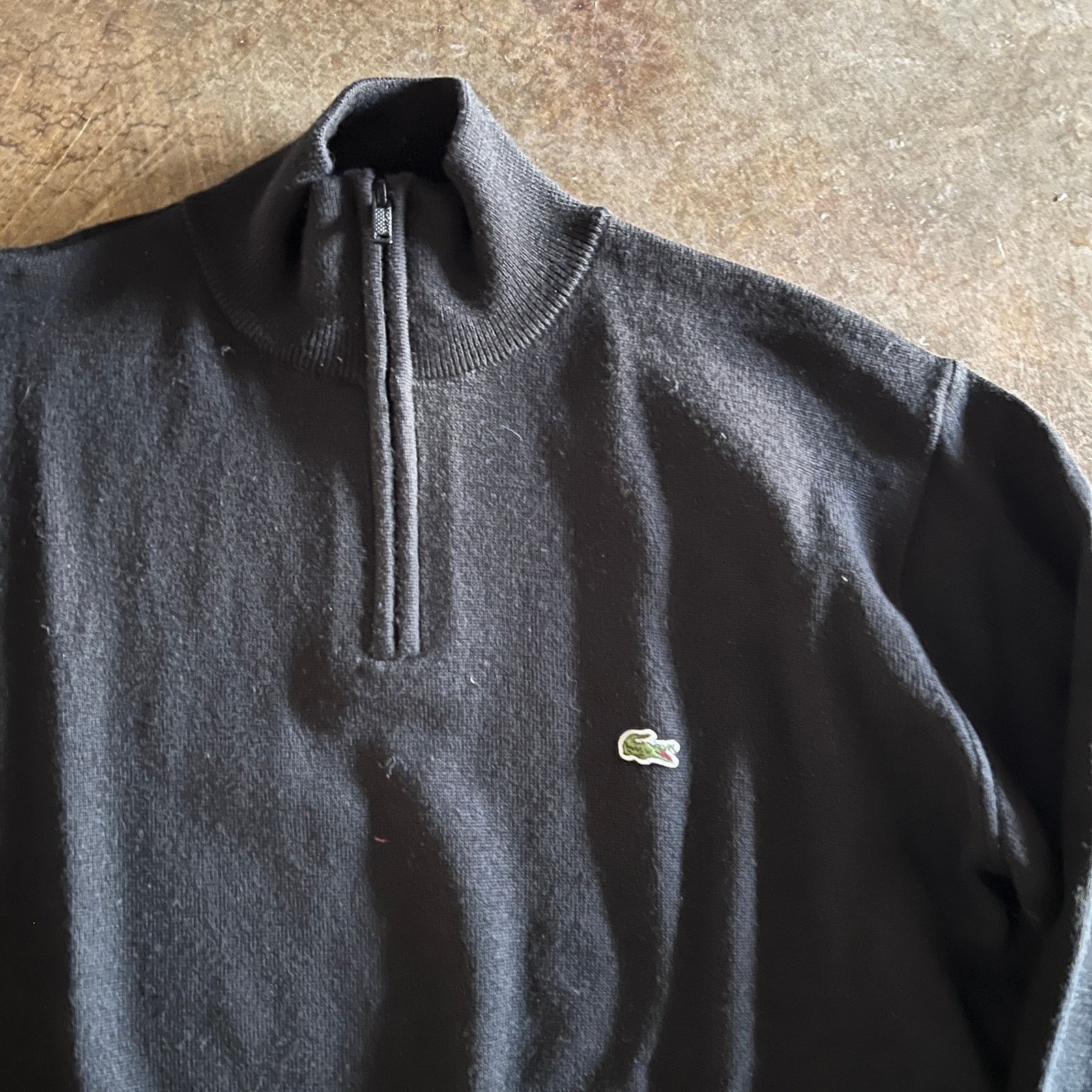 Lacoste Lacoste Men's Black Quarter Zip Sweater XL Size 6 23x27 Size US XL / EU 56 / 4 - 2 Thumbnail