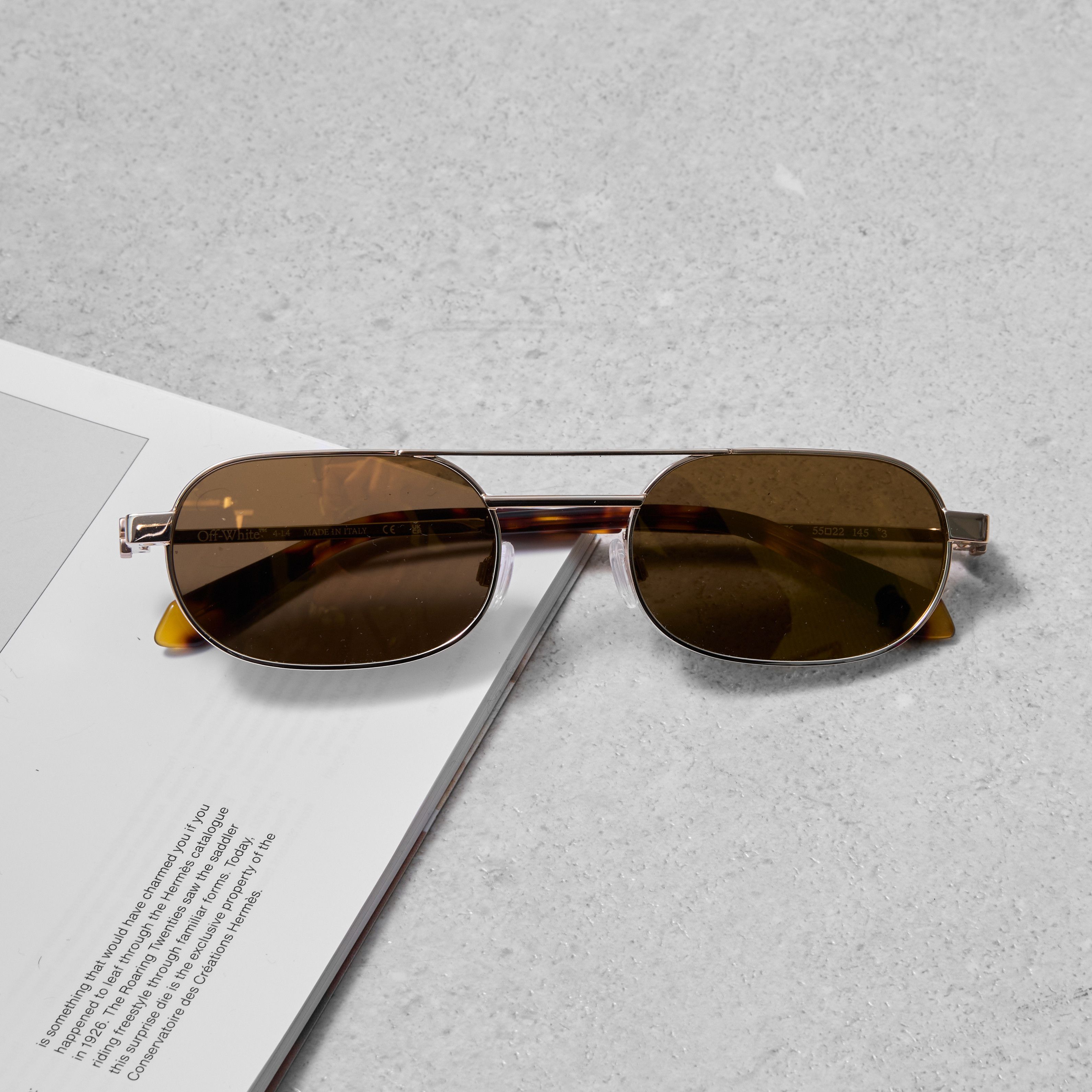 Off-White OFF WHITE Vaiden Oval Frame Sunglasses Size ONE SIZE - 3 Thumbnail