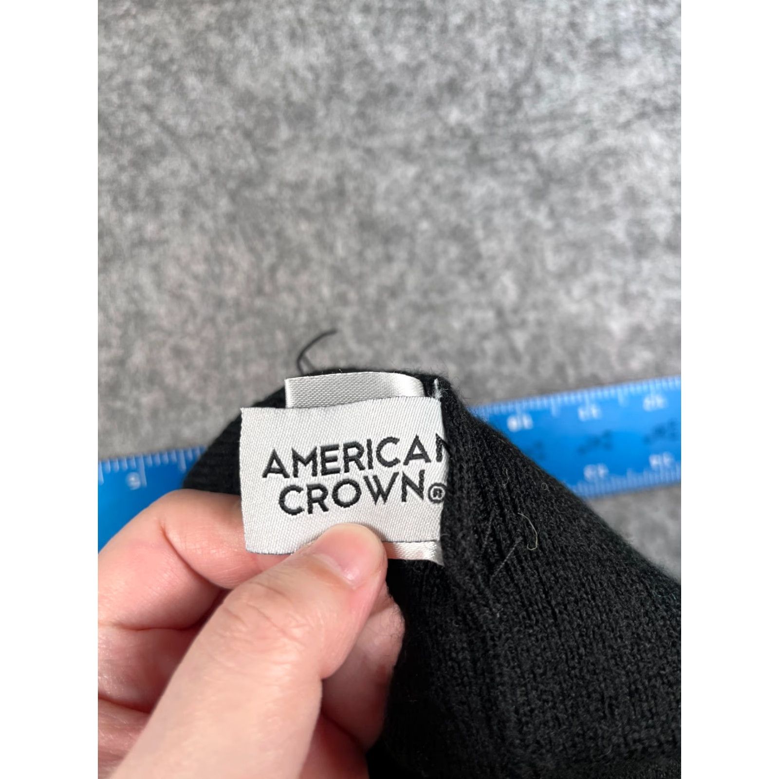 Vintage American Crown Arizona Beanie Adult One Size Black Gray Knit 100% Acrylic Mens Size ONE SIZE - 7 Thumbnail