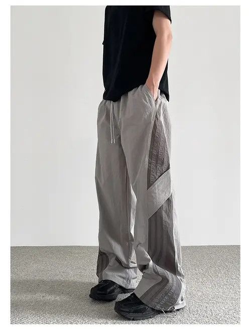 Japanese Brand Midori x Kanno Gray Baggy Striped Sweatpants Size US 32 / EU 48 - 4 Thumbnail