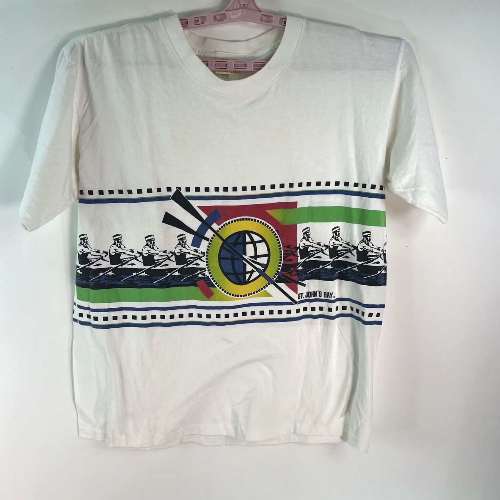 Vintage St. John'S Bay Large Mens White Graphic Shirt Size US L / EU 52-54 / 3 - 3 Thumbnail
