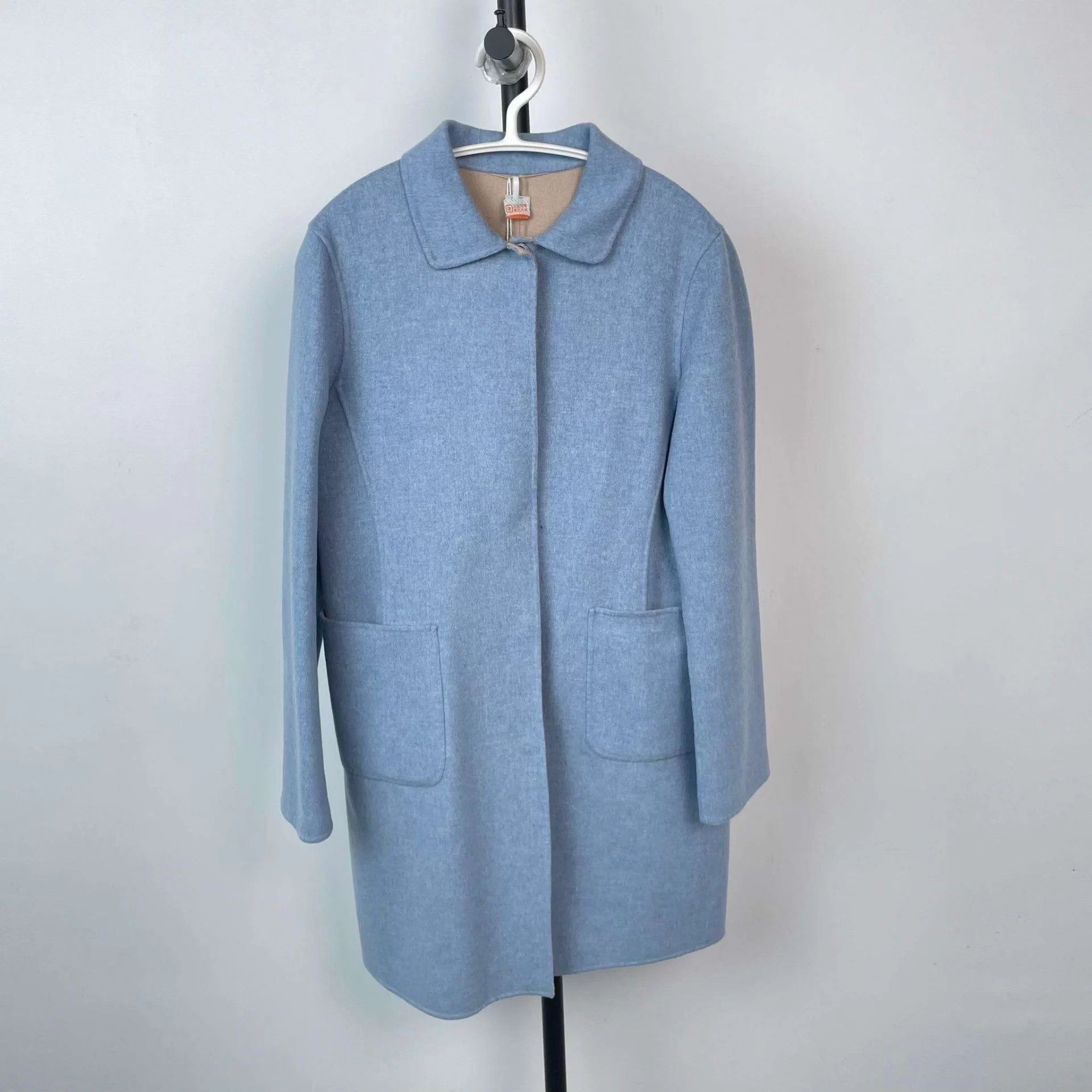 Max Mara MaxMara Wool Coat Blue 155/80A Size XS / US 0-2 / IT 36-38 - 1 Thumbnail