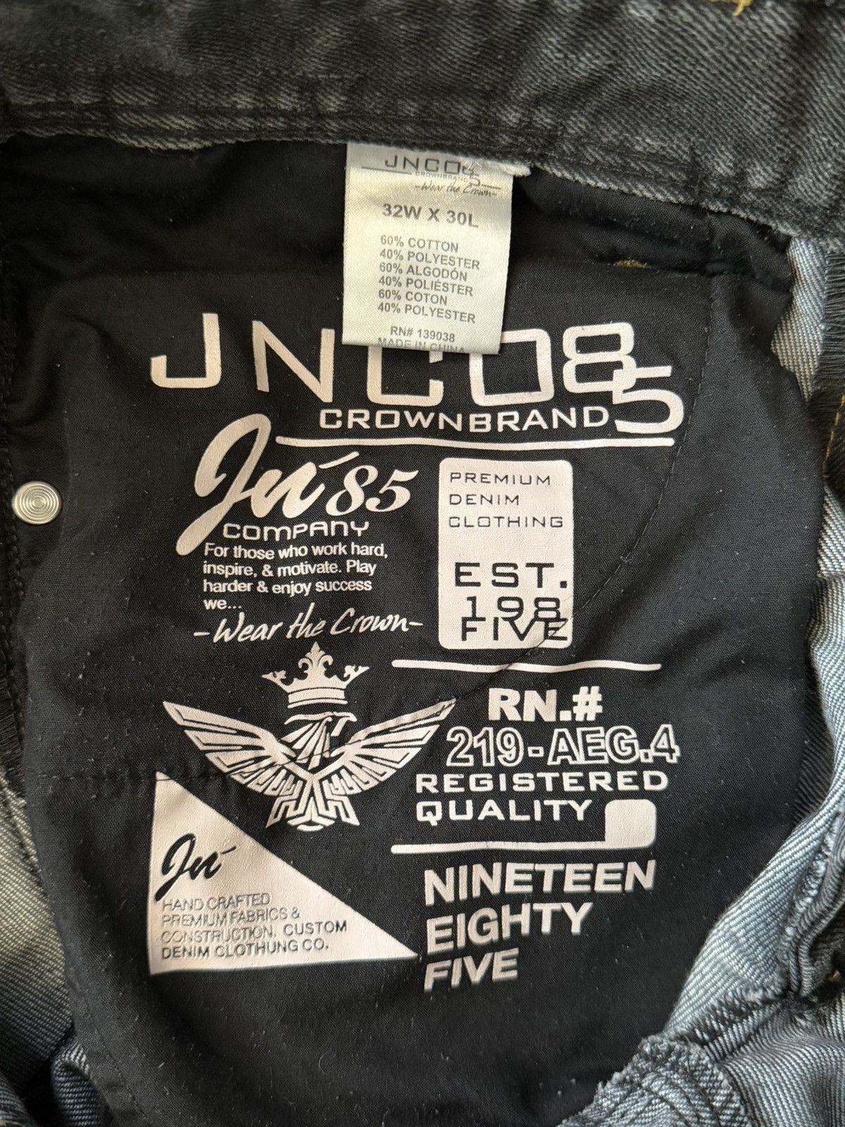 JNCO JNCO 85 crown brand black jeans Size US 32 / EU 48 - 8 Thumbnail