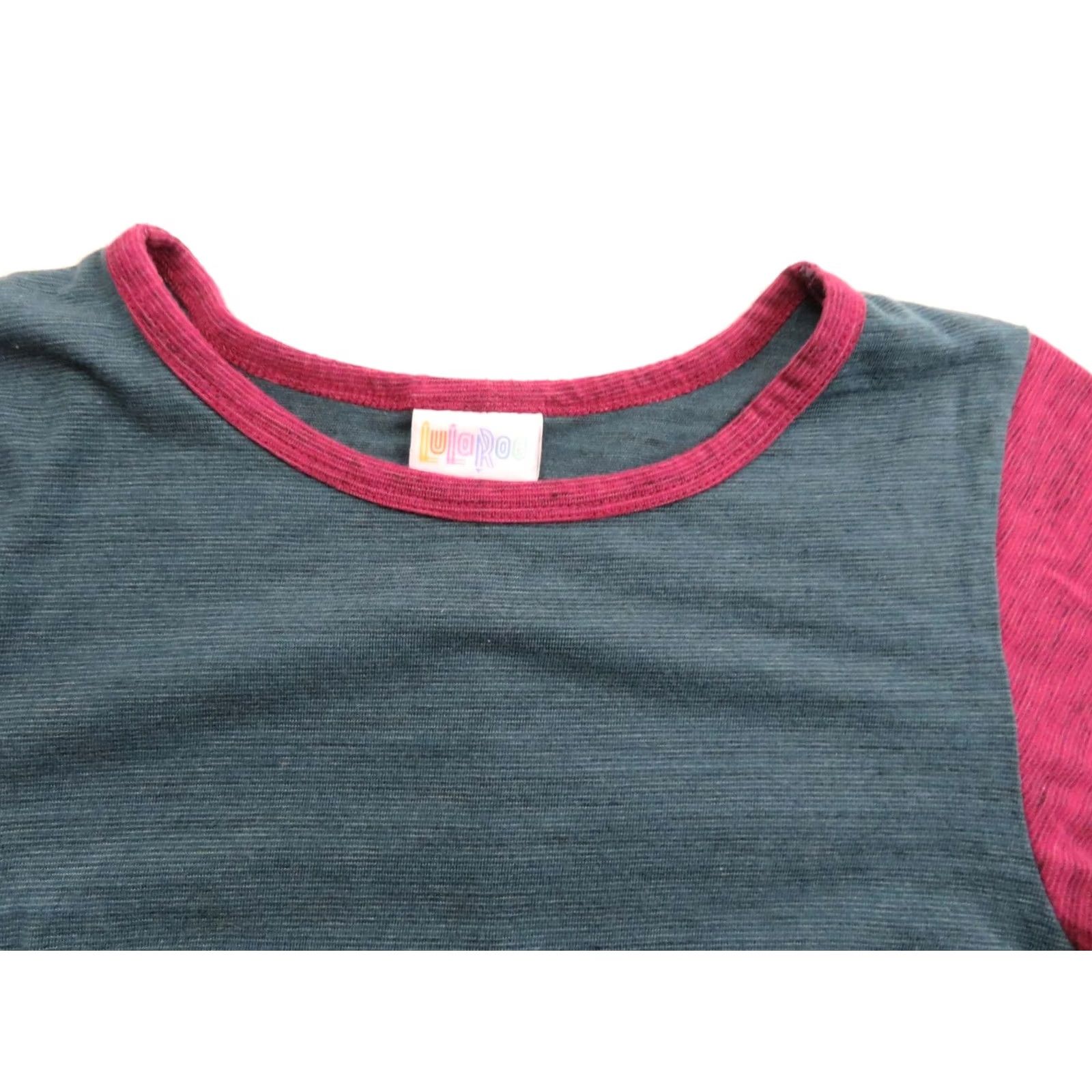 Vintage LuLaRoe Carly Dress Stripes 2XS Blue Pink Unicorn Swing High Low EUC LLR Womens Dress Size XXS / US 00 / IT 34 - 5 Thumbnail