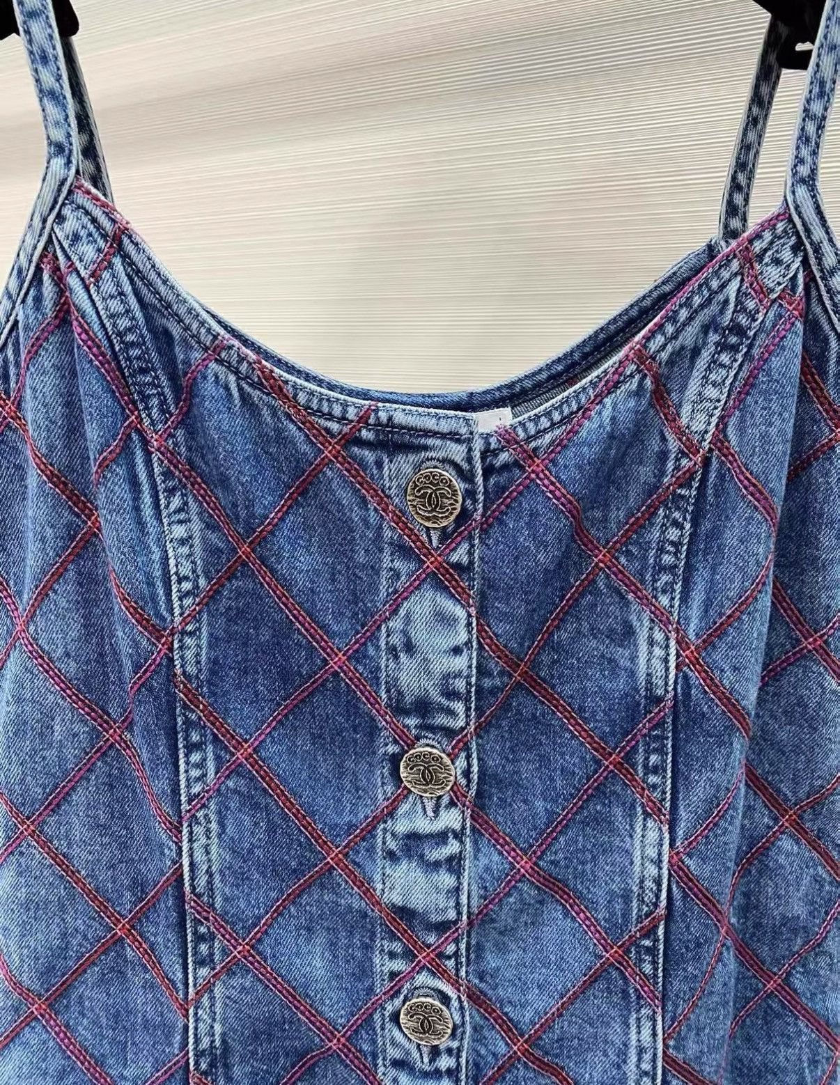 Chanel Chanel 22M Coco Beach Classic Quilted Denim Slip Dress J33 Size XS / US 0-2 / IT 36-38 - 3 Thumbnail