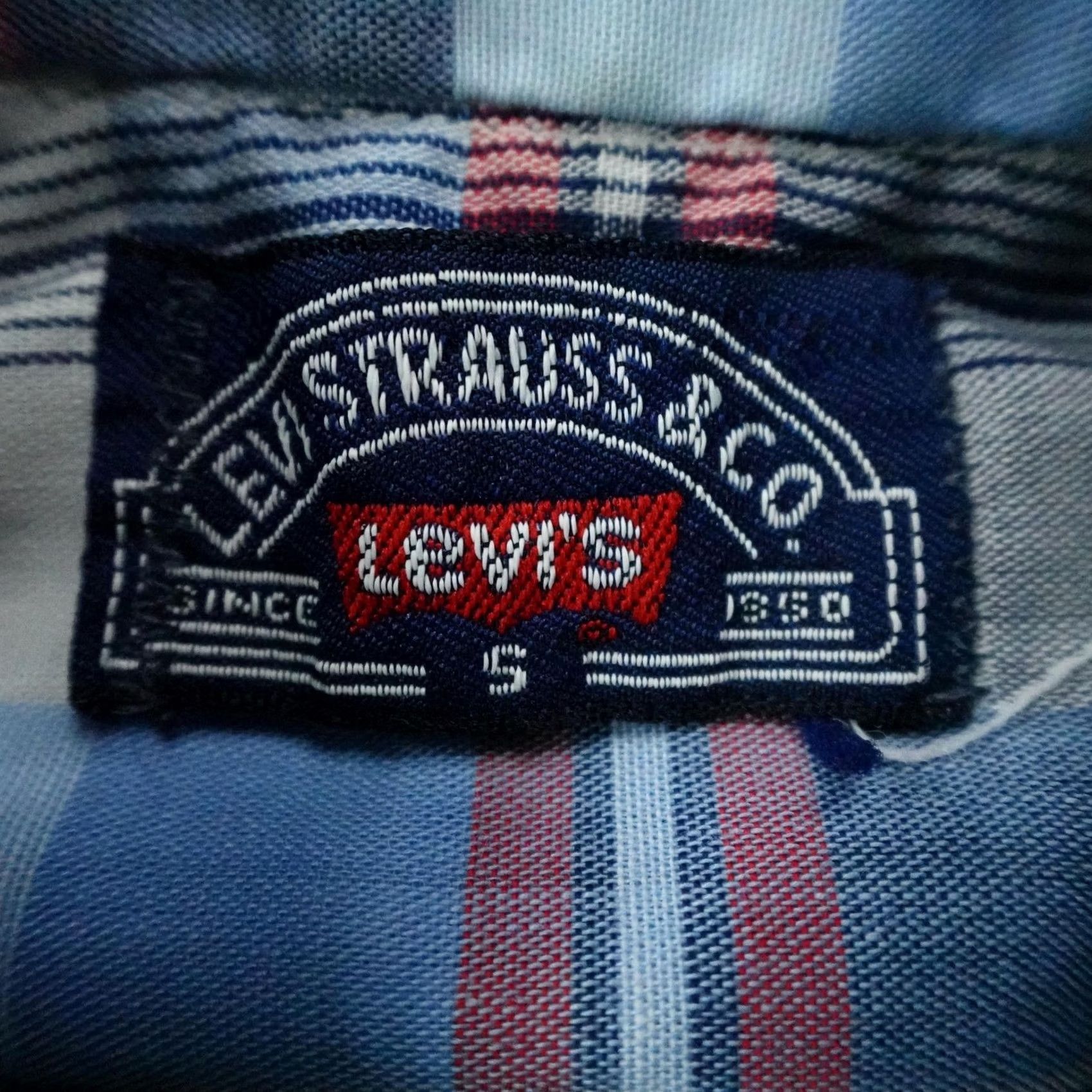 Levi's VINTAGE Levis Shirt Mens Small Blue Plaid Western Pearl Snap White Tab Rodeo 80s Size US S / EU 44-46 / 1 - 7 Thumbnail