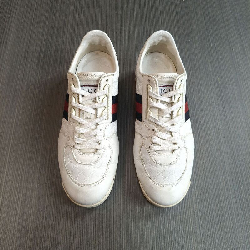 Gucci Gucci White GG Pattern Leather Sneakers Size US 9.5 / EU 42-43 - 2 Thumbnail