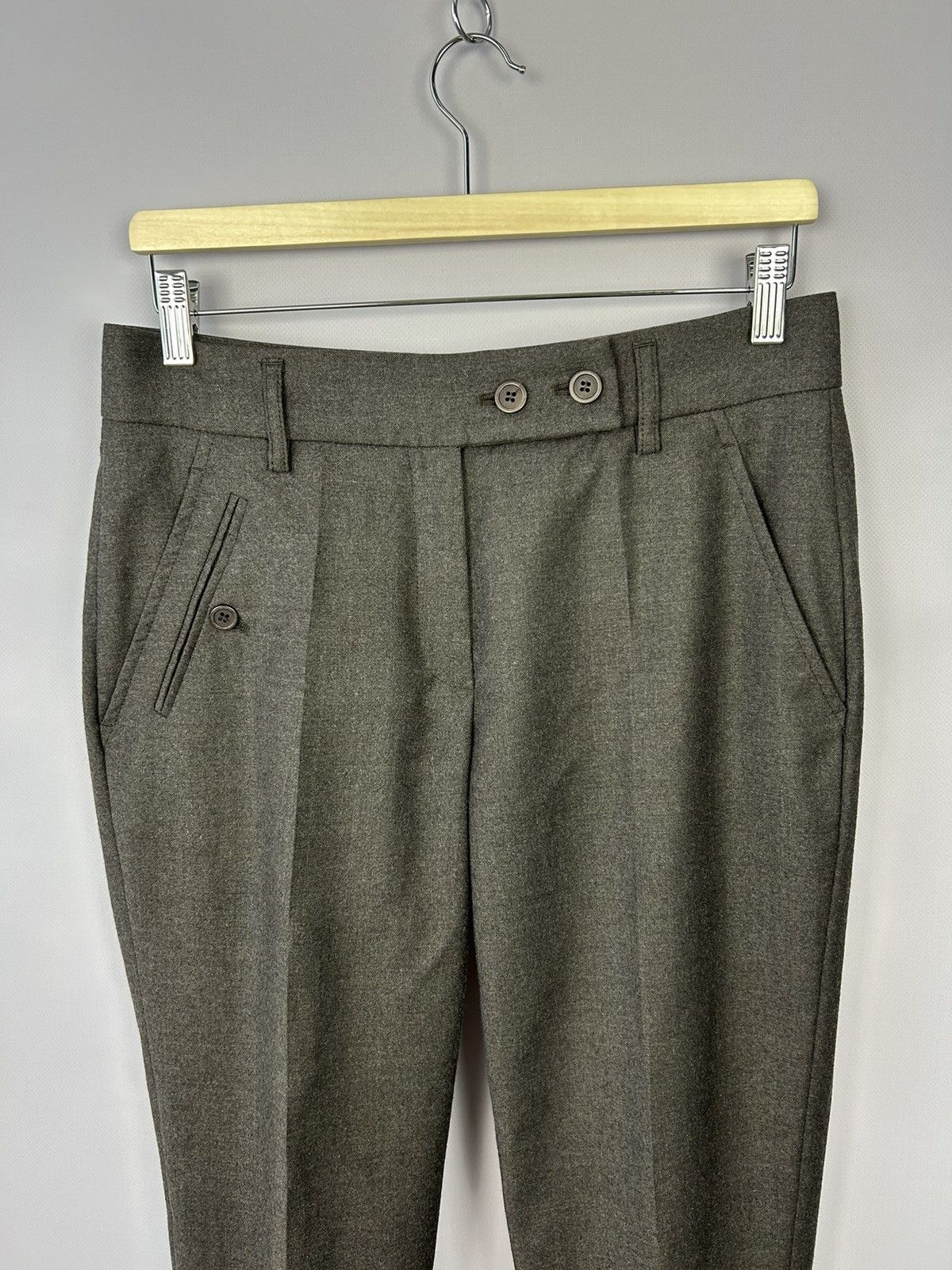 Brunello Cucinelli Gunex by Brunello Cucinelli Brown Wool Cashmere Pants US6 Size 28" / US 6 / IT 42 - 2 Thumbnail