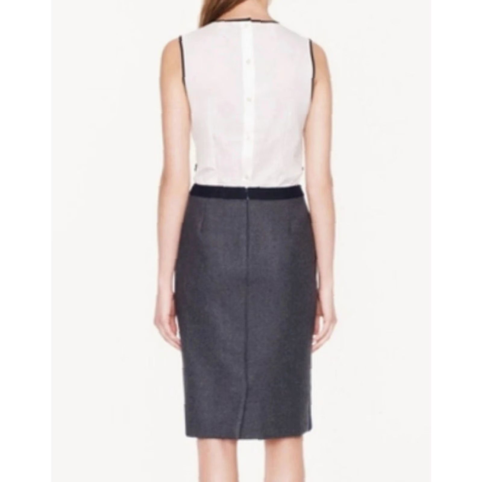 J.Crew J.CREW No. 2 Pencil Wool Skirt Lined Gray 8 Womens Skirt Knee Length Pencil 100% Wool NWT 2013 Fall City Business Casual Side Panels Dry Clean Only Size 30" / US 8 / IT 44 - 3 Thumbnail