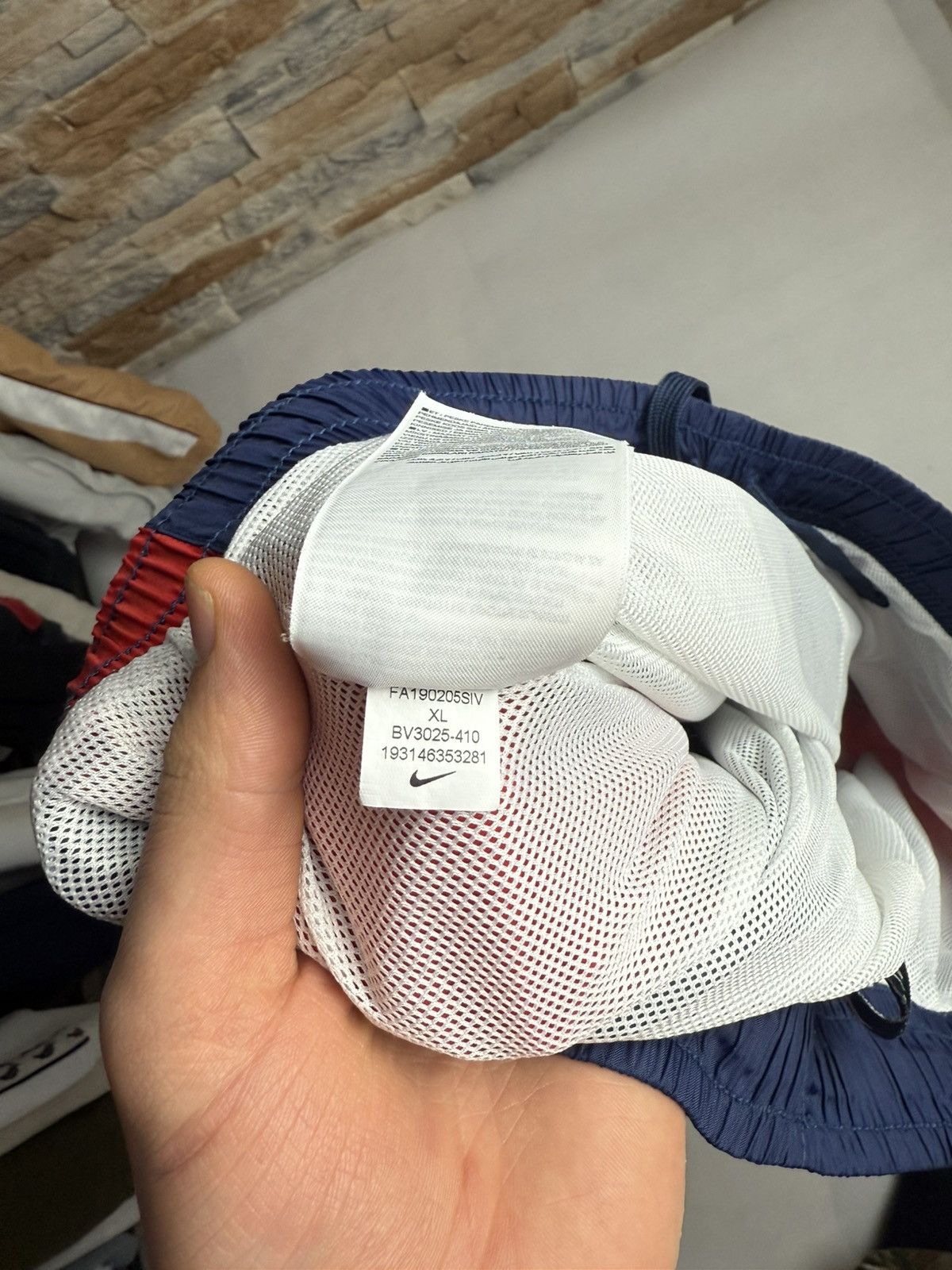 Nike × Vintage Nike track pants navy white red vintage style nylon Size US 34 / EU 50 - 8 Thumbnail