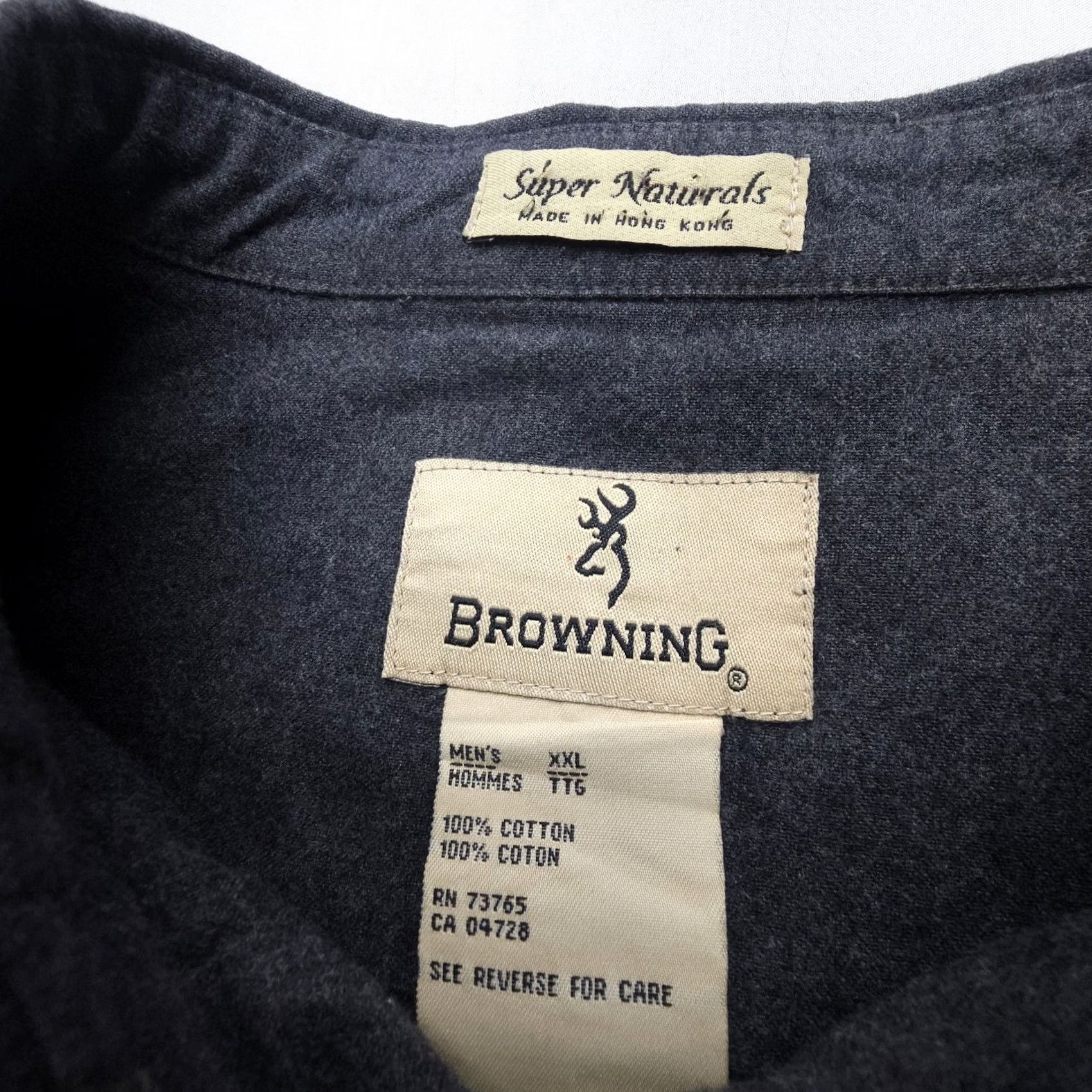 Vintage VINTAGE Browning Shirt 2XL Gray Cotton Flannel Button-Up Mens Long Sleeve Collared Workwear Pockets USA Fall Winter Spring Button-Down Mens Regular Size US XXL / EU 58 / 5 - 3 Thumbnail