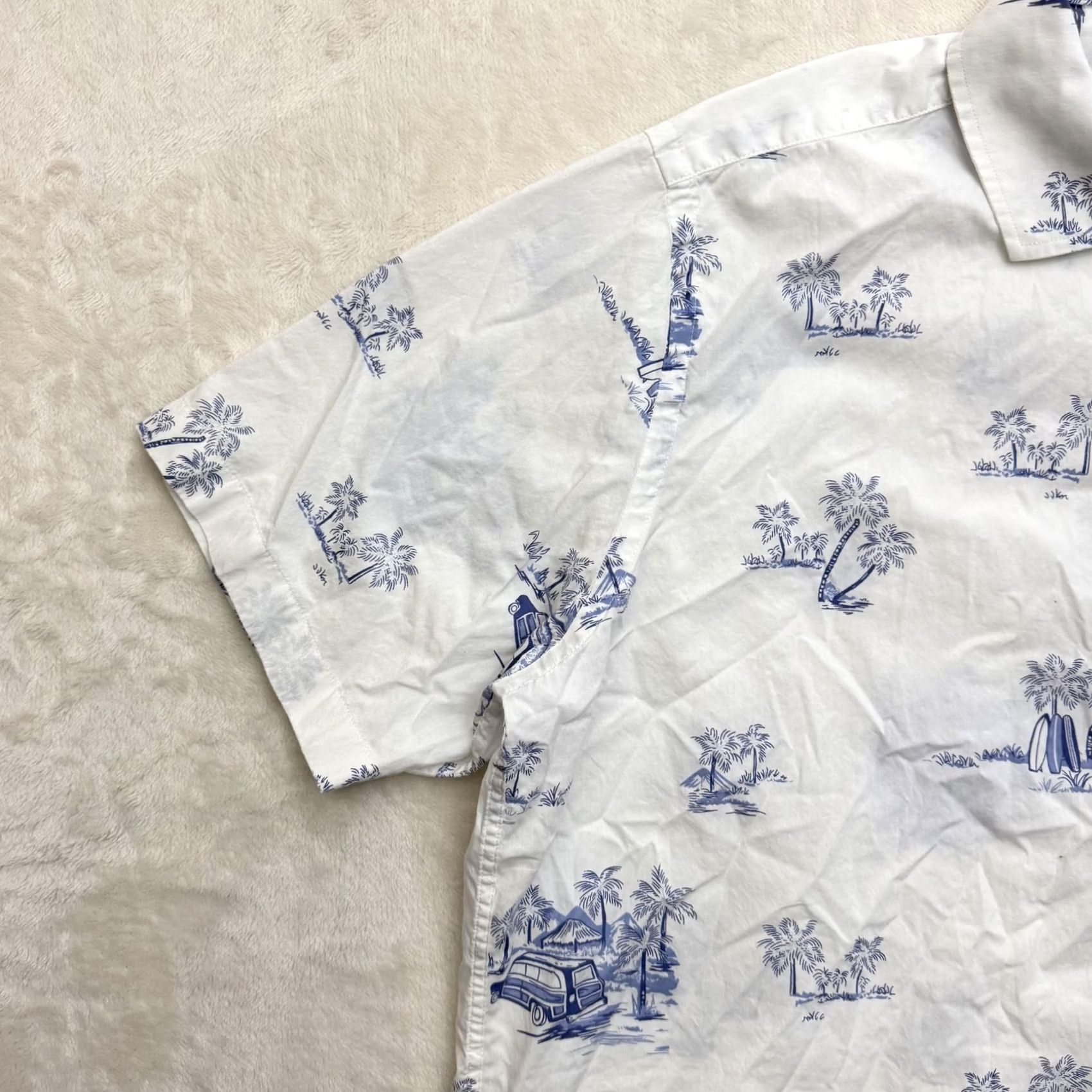 Brooks Brothers Brooks Brothers Shirt Mens XL White Blue Hawaiian Beach Print Button Front Shirt Size US XL / EU 56 / 4 - 5 Thumbnail