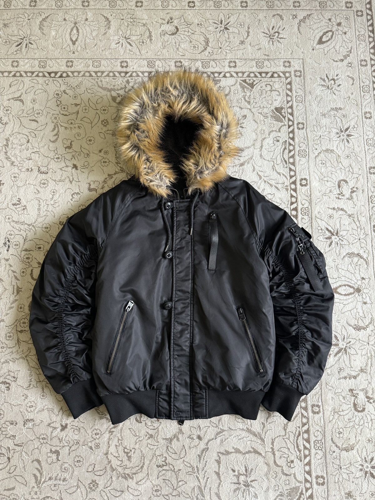 Hysteric Glamour LGB Style Fur Hood Nylon Bomber Jacket If six was