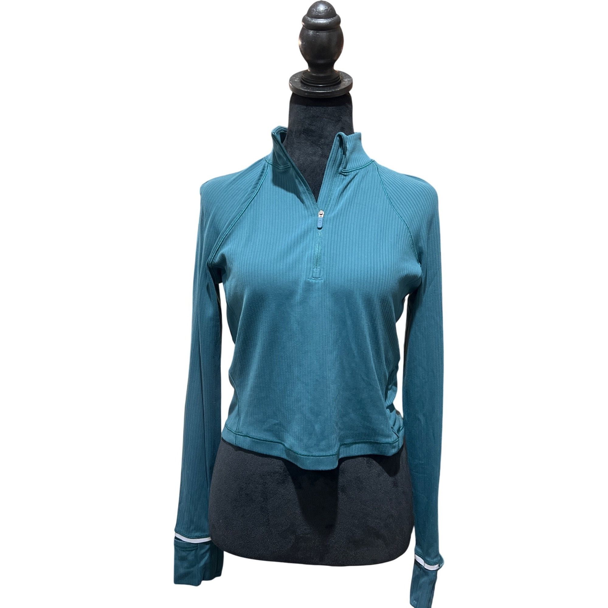 Lululemon 𝓛𝓾𝓵𝓾𝓵𝓮𝓶𝓸𝓷 Its Rulu Run Cropped Half ZipGreen Jasper Size M / US 6-8 / IT 42-44 - 2 Thumbnail