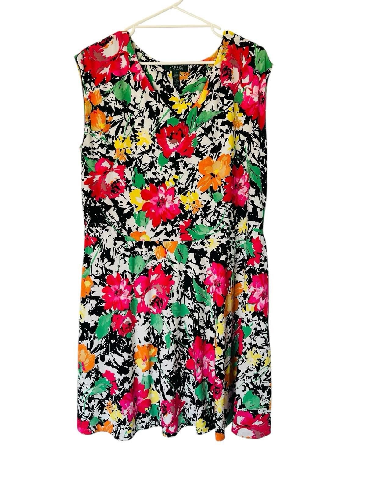 Polo Ralph Lauren Lauren By Ralph Lauren Floral Fit Flare Dress - Sz 1X AU 14 Size XL / US 12-14 / IT 48-50 - 6 Thumbnail