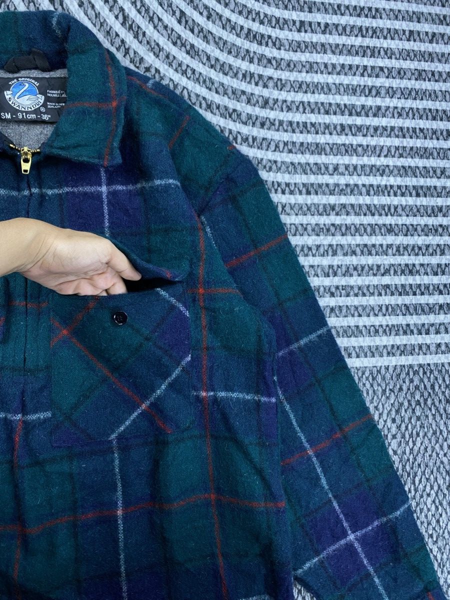 Vintage Vintage Swanndri N.Zealand Green Checked Halfzip Wool Jacket Size US M / EU 48-50 / 2 - 9 Thumbnail