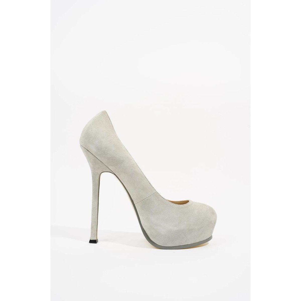 Yves Saint Laurent YSL YVES SAINT LAURENT ITALY ICON GRAY TRIBTOO HEELS SIZE 37 Size US 7 / IT 37 - 4 Thumbnail