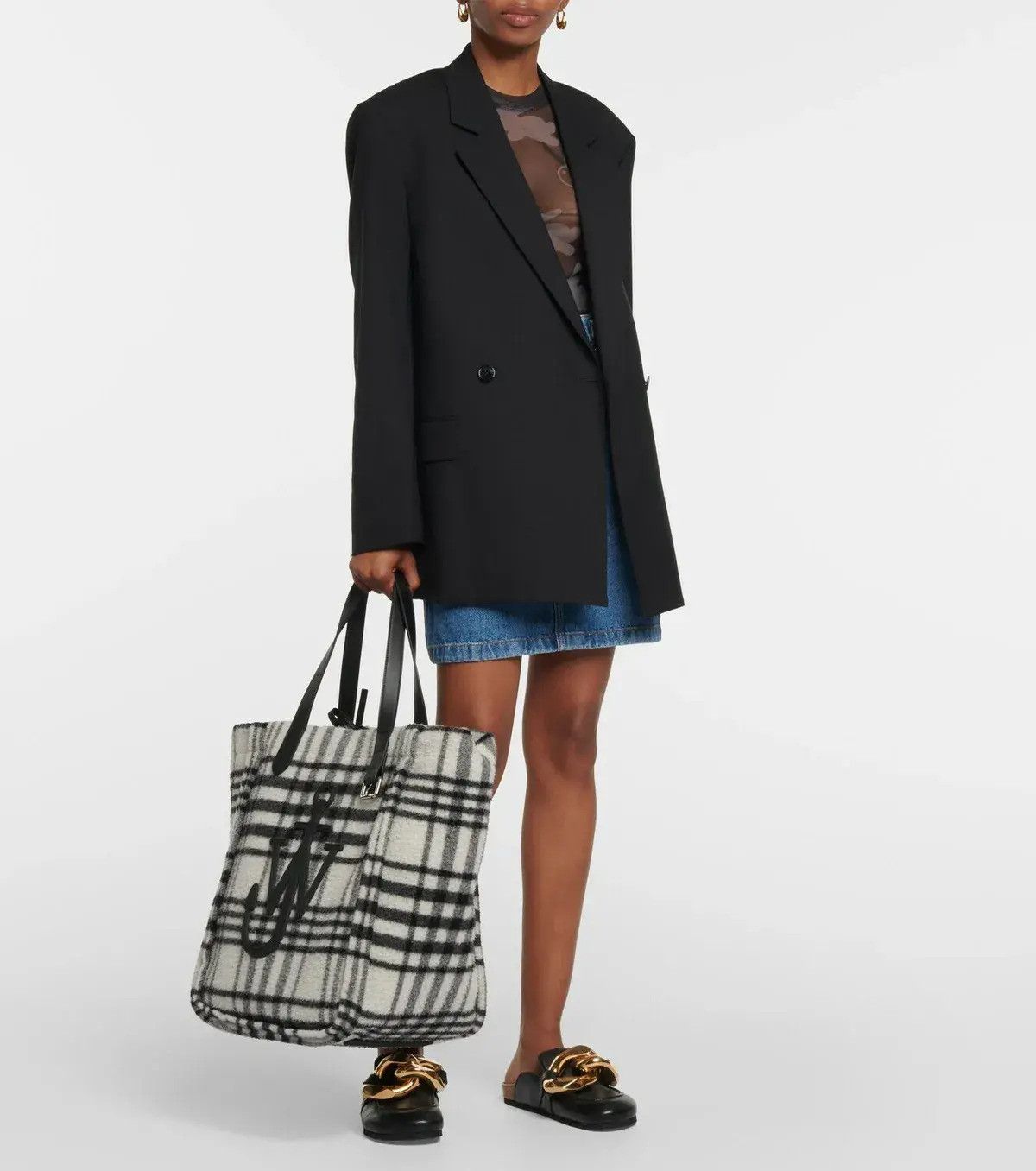 JW Anderson J.W Anderson Belt checked tote bag Size ONE SIZE - 7 Thumbnail