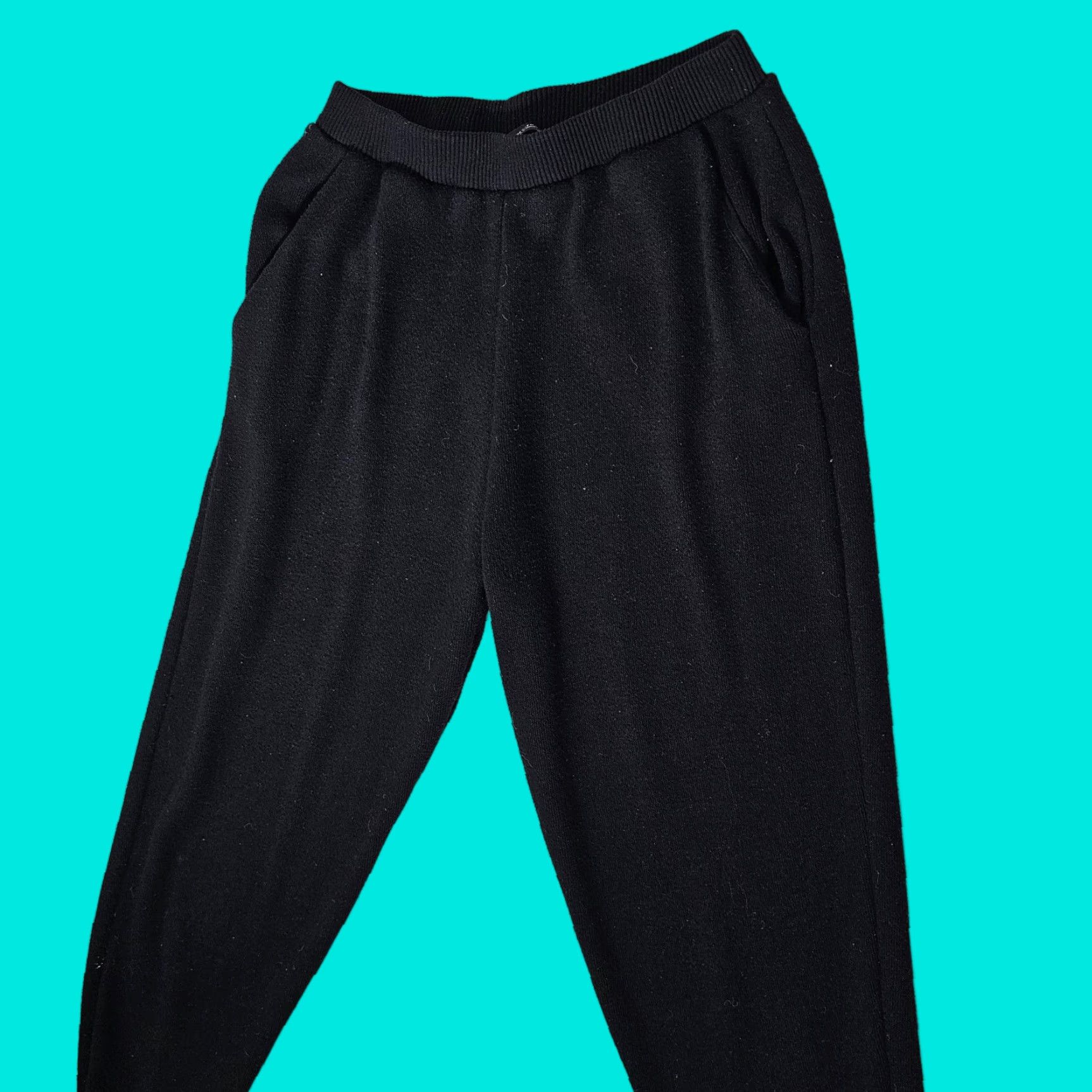 Zara Zara Women's Knit Black Elastic Joggers Tracksuit Size Small Pants Jogger Tapered Regular with Pockets Elastic Waist Size 28" / US 6 / IT 42 - 1 Thumbnail