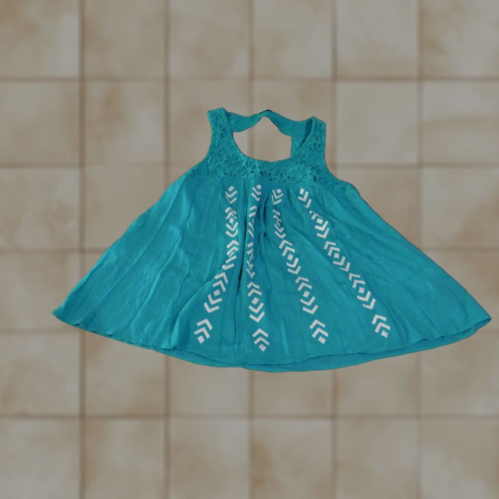 Vintage Crown & Ivy Tank Top Womens Small Blue Embroidered Lace Yoke Boho Flowy Summer Size S / US 4 / IT 40 - 1 Thumbnail