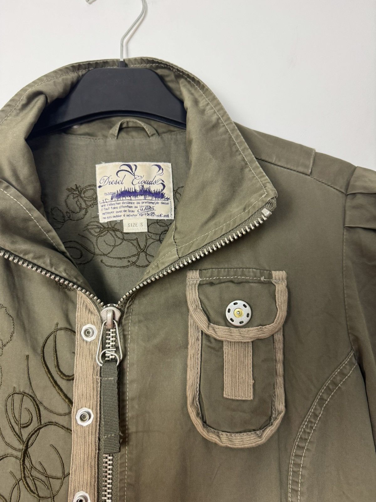 Rare Vintage Diesel “Clouds” Embroidered Military Jacket 00s
