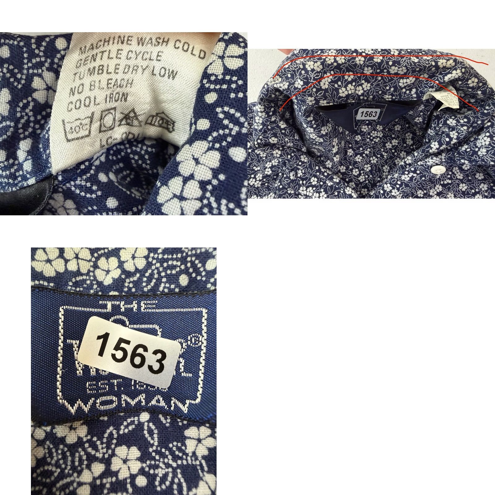 Vintage VINTAGE Woolrich Womens Small Blue Floral Button-Up Shirt Size S / US 4 / IT 40 - 9 Thumbnail