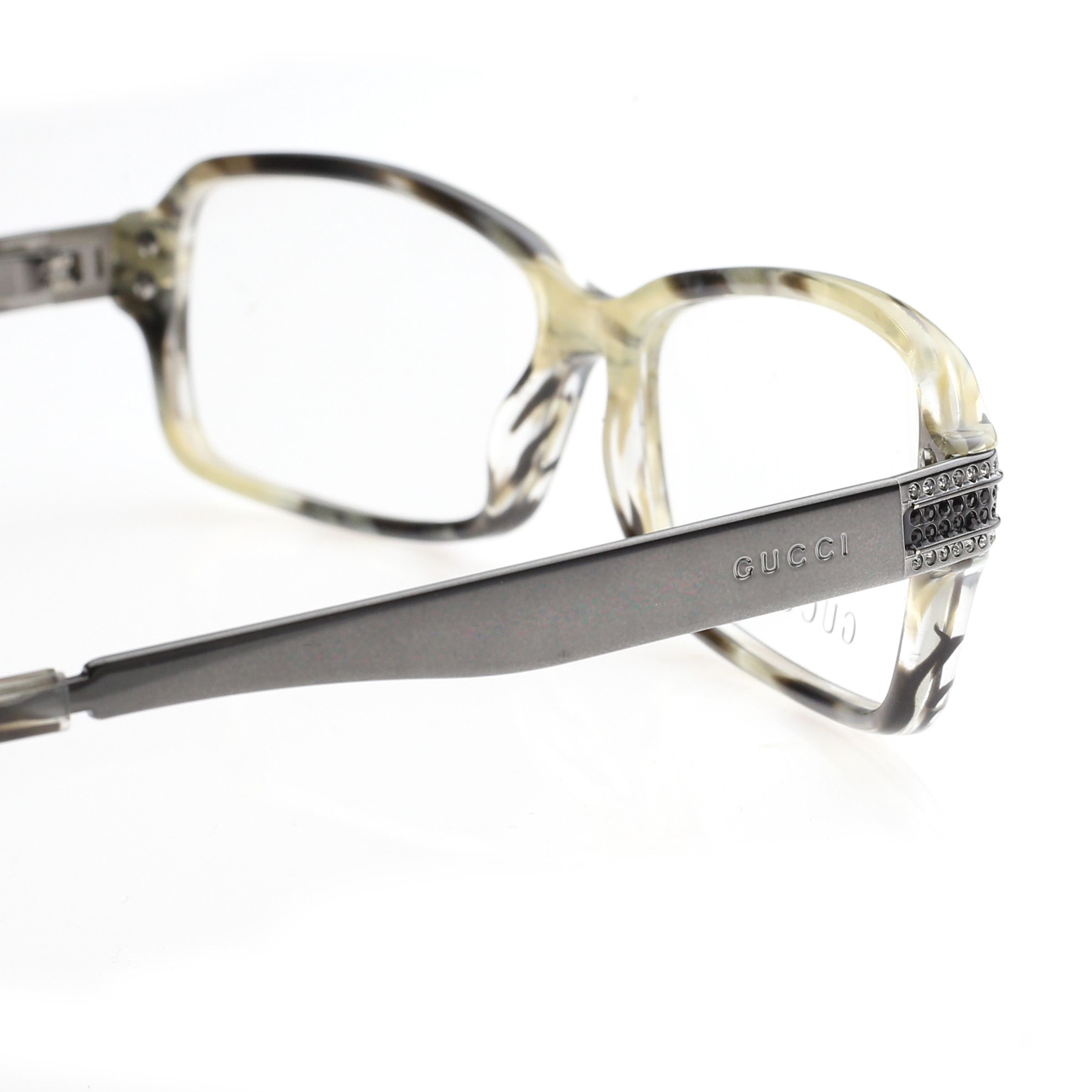 Gucci Gucci '00s Green Crystals Rectangular Frame Glasses Size ONE SIZE - 3 Thumbnail