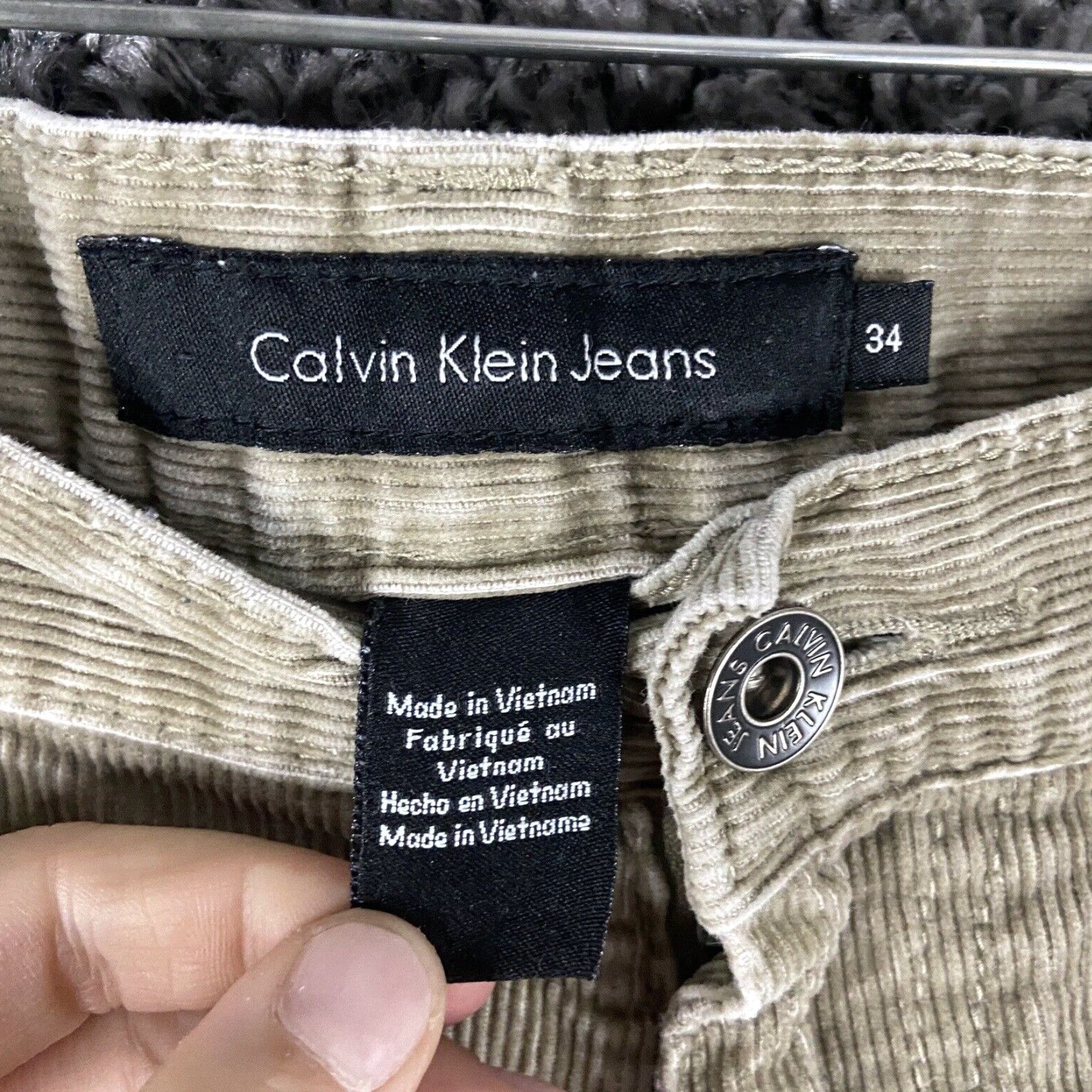Calvin Klein Calvin Klein Jeans Pants Mens 34x30 Beige Corduroy Straight Leg Size US 34 / EU 50 - 6 Thumbnail