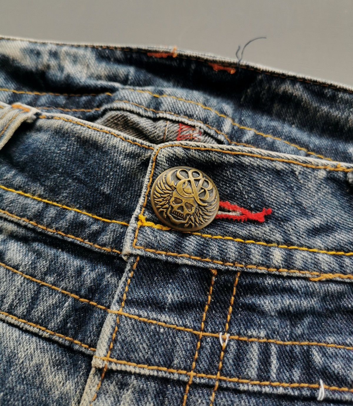Japanese Brand Skull The World Freedom Whiskers Fades Short Jeans Size US 34 / EU 50 - 8 Thumbnail