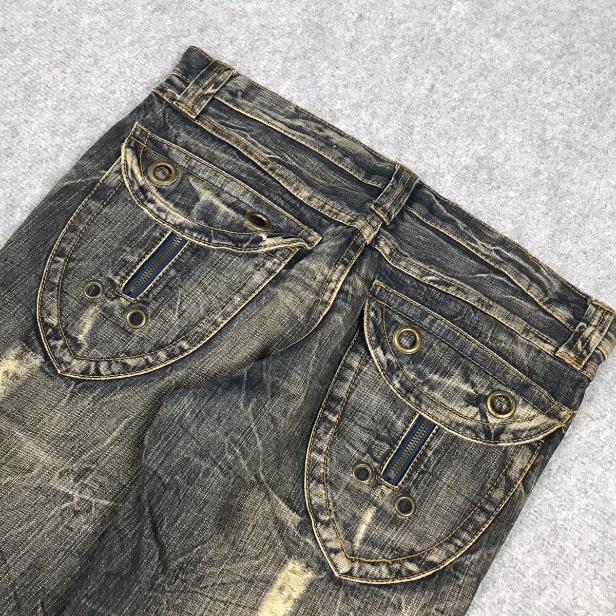 Japanese Brand × Le Grande Bleu (L.G.B.) DISTRESSED STYLE FLARE JENAS SEMANTICDESIGN BOOT CUT PANTS Size US 33 - 13 Thumbnail